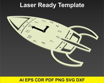 Wall Clock pattern, Clock vector, Clock laser cut,Laser cut pattern, Laser files Ai, eps, cdr, pdf, PNG, SVG, DXF. Glowforge files.
