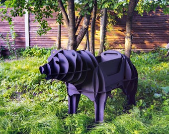 laser cutting template for a bear-shaped barbecue for outdoor use 02