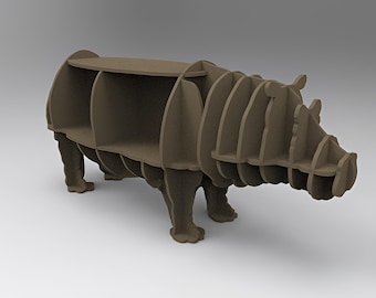 Hippo shelf, table. Laser cut files SVG DXF CDR vector plans, files Instant download, cnc pattern, cnc cut, laser cut. 31