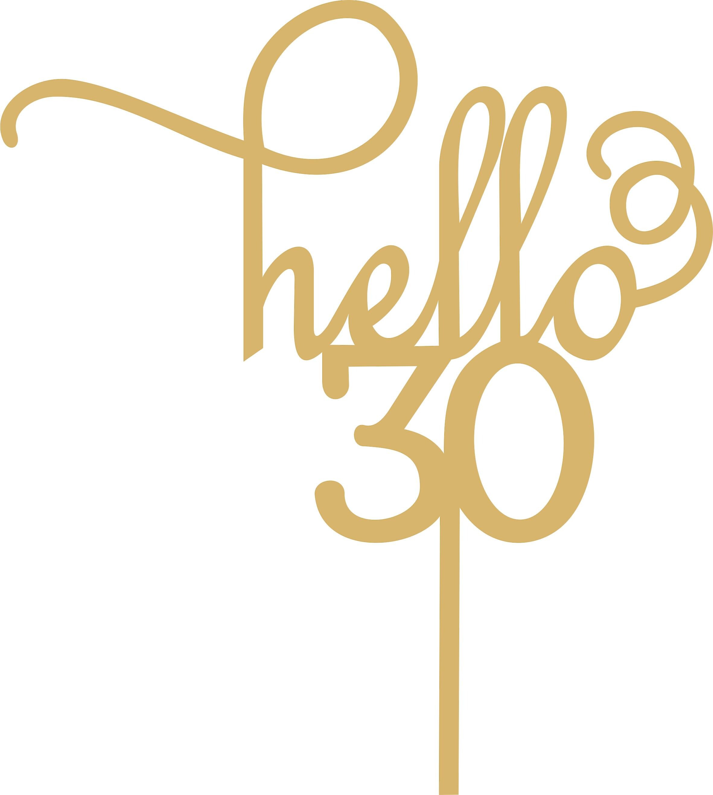 Cake Topper Hello 30. Topper Laser Cut. 30 - Etsy