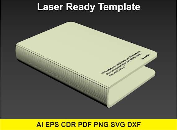 Book Cover. Laser Cut Files SVG DXF Dxf Files for Laser Dxf - Etsy
