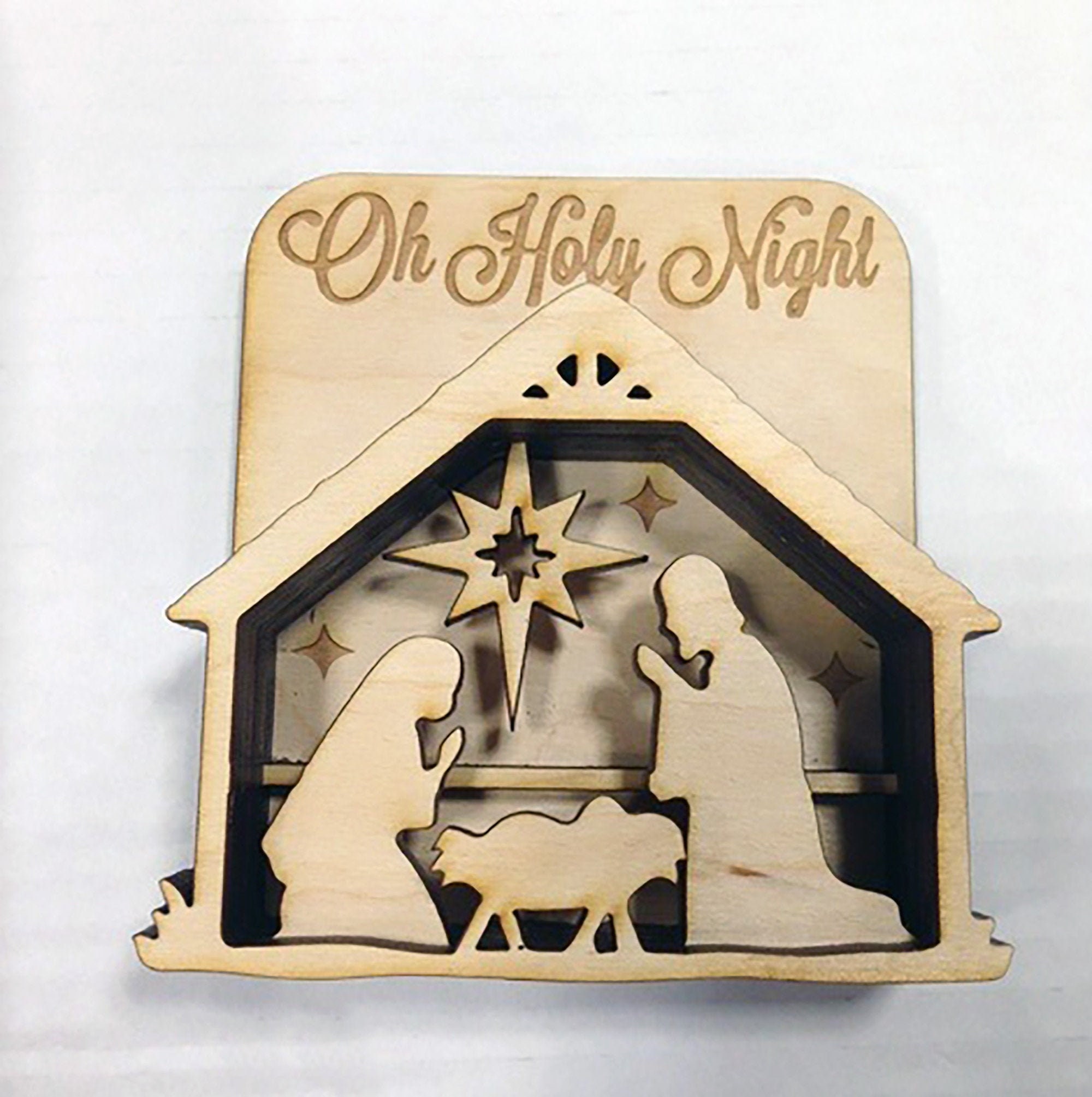 Laser Cut Wooden Nativity Scene 289 Etsy