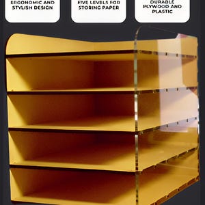 Laser Cut Desktop Filing Rack.  Laser cut files SVG DXF CDR vector plans, files Instant download, cnc pattern, cnc cut, laser cut. 72