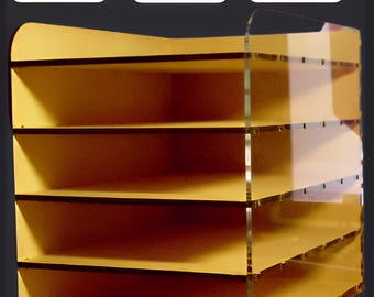 Laser Cut Desktop Filing Rack.  Laser cut files SVG DXF CDR vector plans, files Instant download, cnc pattern, cnc cut, laser cut. 72