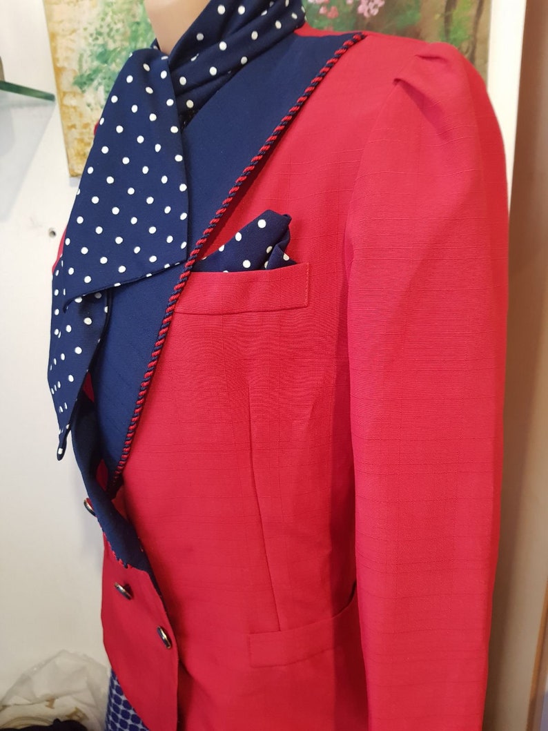 VTG 80S Women Jacket Wiith Scarves Size S