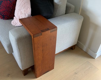 Side Table for Couch Arm Table for Sofa Arm Chair Arm Rest Table functional tray table chaise house warming gift table wood couch table