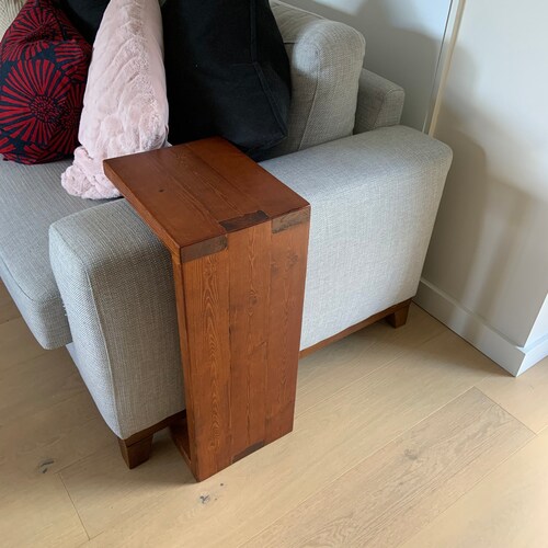 Side Table for Couch Arm Table for Sofa Arm Chair Arm Rest Table functional tray table chaise house warming gift table wood couch table