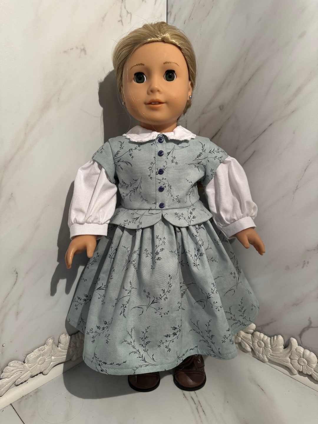 Civil War Era Dress With Crocheted Trim and Attached Bow in Etsy