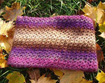 Multicoloured neck cowl (violets and browns)