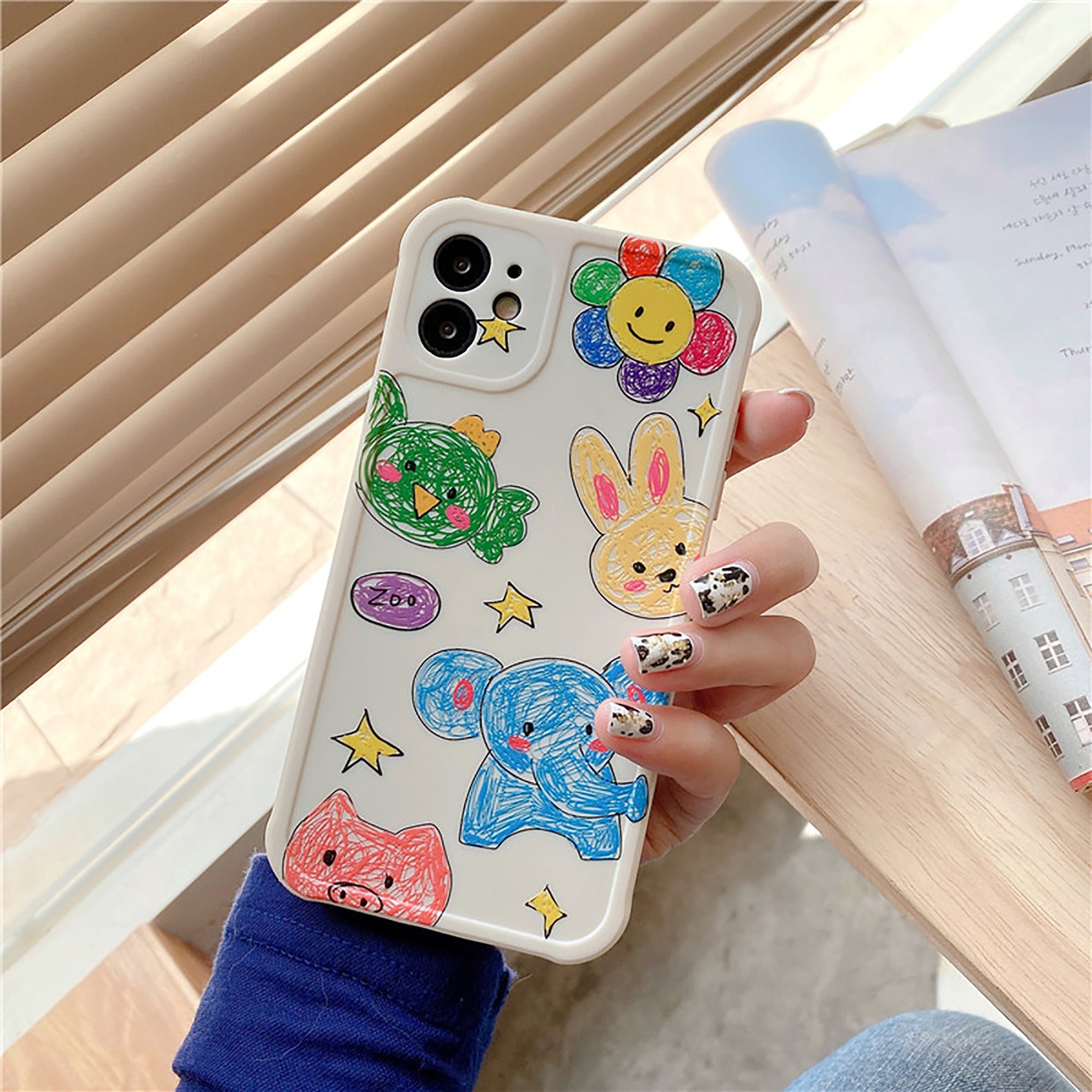 Cute Kids Drawing Animal Soft Phone Case For iPhone 12 iPhone Etsy