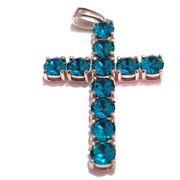 Cross Pendants With Ticket of Authenticity Made With Swarovski Crystal in Platinum Bond Brass 2.85 ctw. (3.16 g) in Various Colors