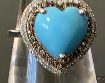 Natural Arizona Sleeping Beauty Torquoise Heart Ring