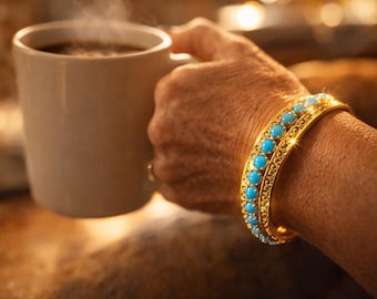Pulsera tipo brazalete Belleza Durmiente de Arizona Natural