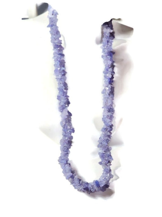 Tanzanite Chips Necklace 20 in Platinum Over Sterling Silver