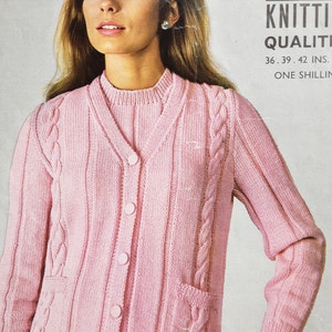 Ladies twin set/PDF/Knitting Pattern/DK/Vintage knitting pattern/Ladies knitting/Womens knitting/womens twin set/womens cardigan/1960&#39;s