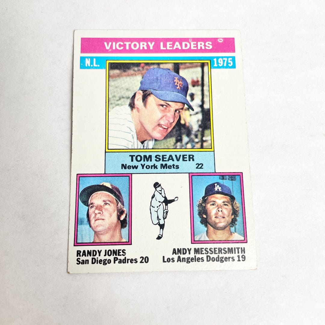 1976 Topps # 199 Vintage Baseball Card Tom Seaver NL 1975 Wins League ...
