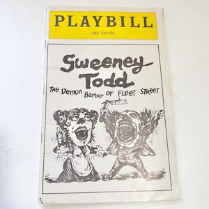 SWEENEY TODD 1979 Playbill Vintage Original Broadway Cast Sondheim Angela Lansbury Len Cariou Uris Theatre NYC Musical Classic Ephemera obc