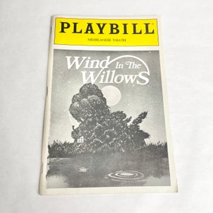 VINTAGE PLAYBILL Wind in the Willows 1985 FLOP Musical Nederlander Theatre nyc Original Broadway Cast Nathan Lane David Carroll Vicki Lewis
