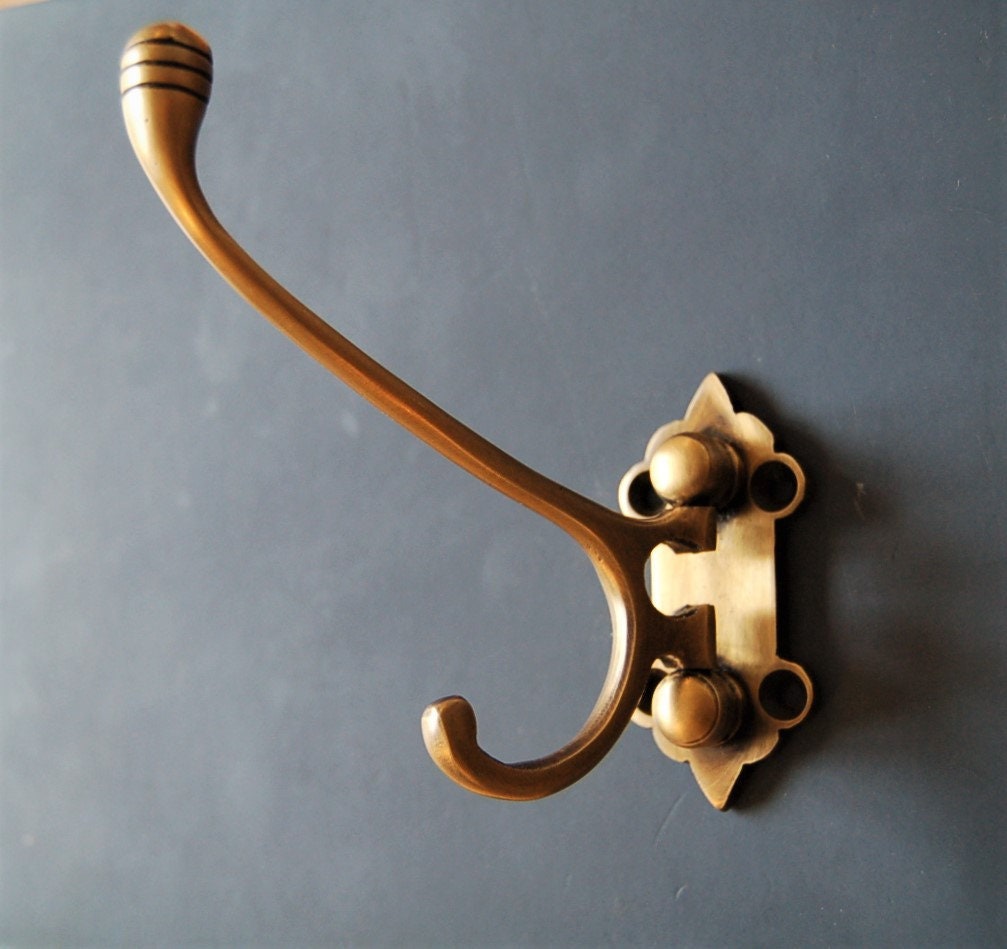 Solid brass swivel wall hook vintage style wall door coat Etsy