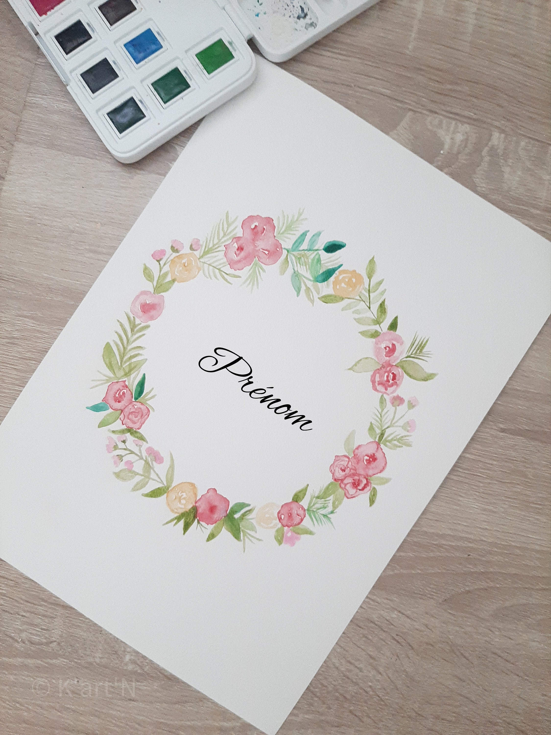 Couronne Aquarelle Originale