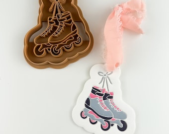 Rollerblading Christmas Ornament Polymer Clay Cutter