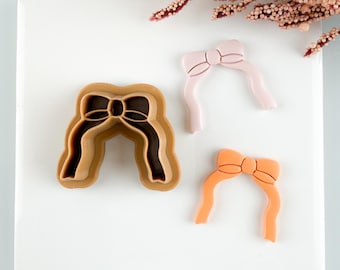 Cascading Bow Embossed Trending Polymer Clay Earring Cutter