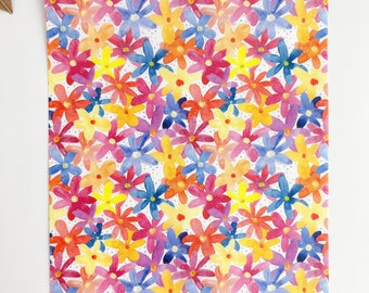 TP055, Floral transfer paper, clay transfer paper, Abstract transfer paper, Polymer clay transfer paper, Colorful Transfer Paper