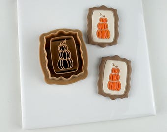 Pumpkin Frame Polymer Clay Fall Autumn Earring Cutter 37 x 28mm