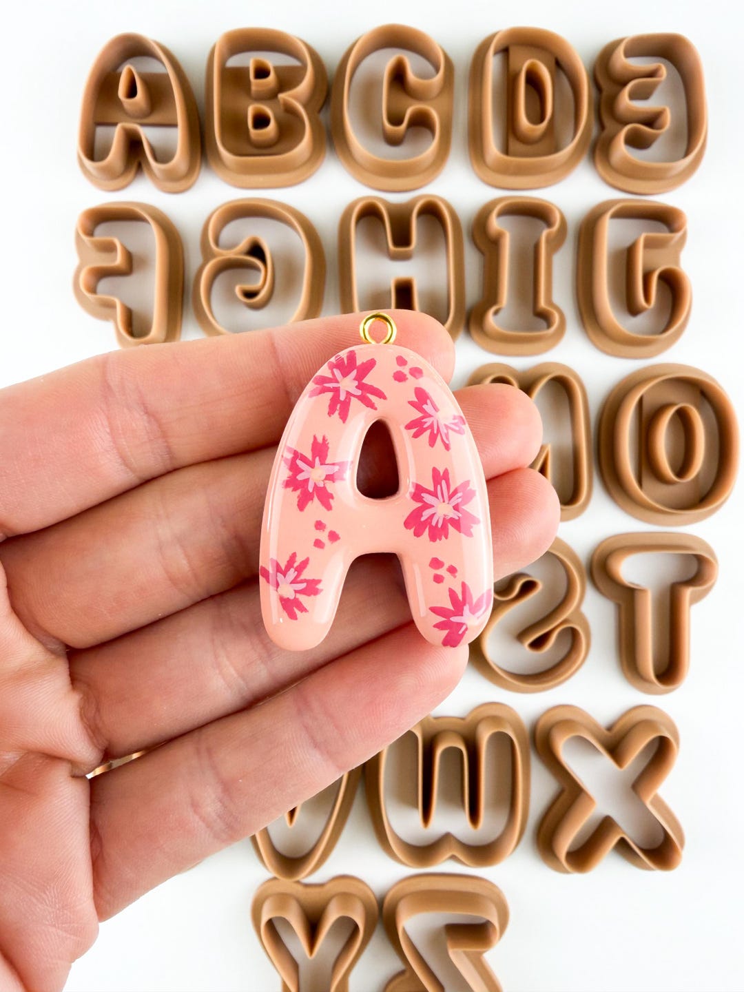 Alphabet Key Chain Bag Tag Letter Cutters Polymer Clay 1.5