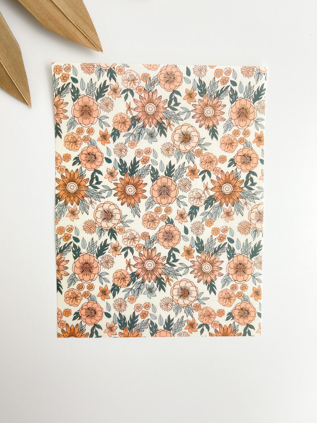 TP045, Floral Transfer Paper, Clay Transfer Paper, Abstract Transfer