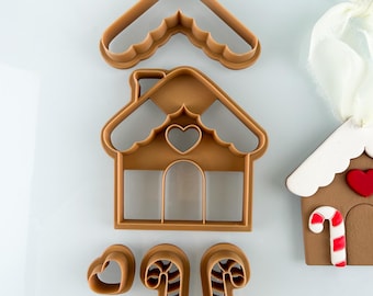 Gingerbread House Christmas Ornament Polymer Clay Cutter