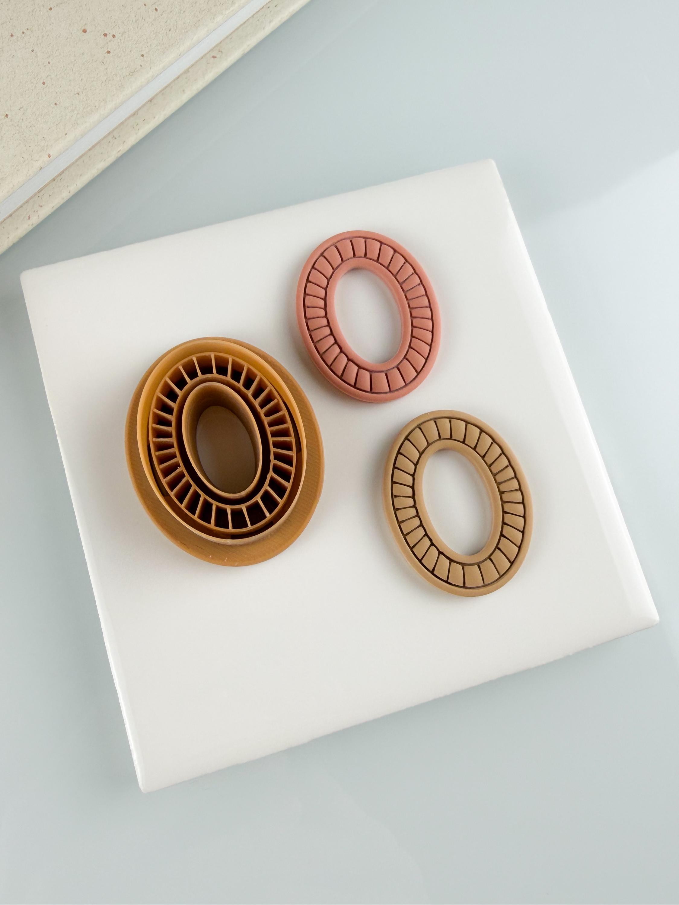 Embossed Oval Fringe Polymer Clay Cutter Modern Unique Funky Bezel ...