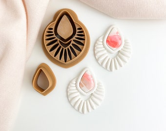 Addilyn Boho Fringe Polymer Clay Cutter Modern Unique Funky Bezel Clay Cutter Polymer Clay Stacker Cutters Polymer clay supplies tools