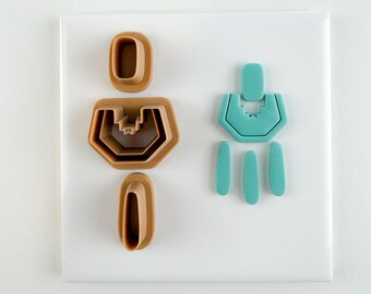 Briar Dangle Polymer Clay Cutter Set: Modern Neutral DIY Geometric Spring Tools