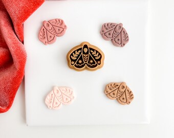Floral Moth, Fall Clay Cutters, Embossed Polymer Clay Cutter, Clay Earring tools, Polymer clay supplies