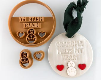 Melts My Heart Christmas Ornament Polymer Clay Cutter