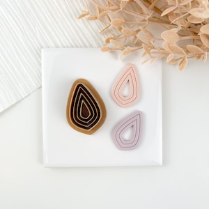Extruded Fancy Teardrop Window Elegant Boho Embossed Outlined Polymer Clay Cutter Fringe Clay Cutter Polymer Clay Stacker Cutters clay