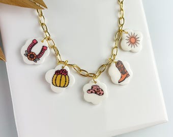 Fall Flower Polymer Clay Cutter Bracelet Necklace Charm 14 MM