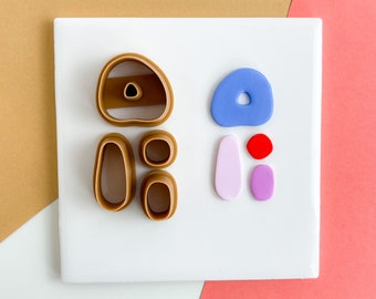 Chloe Abstracte Clay Cutter Organische vorm Clay Cutter Polymeerklei oorbel uitstekers Oorbel uitstekers Polymeerklei oorbellen benodigdheden