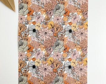 TP046, Floral transfer paper, clay transfer paper, Abstract transfer paper, Polymer clay transfer paper, Polymer clay supplies