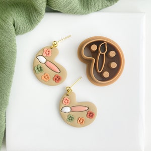 Paint Palette Back To School Polymer Clay Cutter Fruit Trendy Clay Cutter Shapes Polymer Clay Dangle Cutters Polymer clay supplies