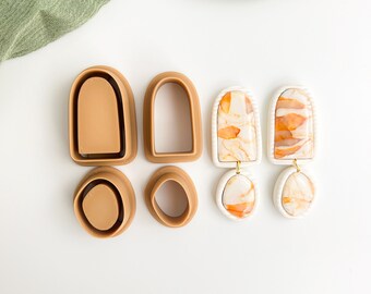 Hazel Bezel & Gem Clay Cutter Embossed Organic Imprint Shape Clay Cutter Polymer Clay Stacker Cutters Polymer clay supplies