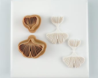 Ginkgo Leaf Duo Coastal Summer Beach Trending Polymer Clay Cutters
