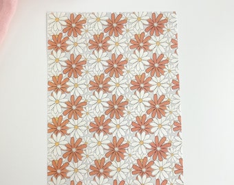 TP031, Floral transfer paper, clay transfer paper, Abstract transfer paper, Polymer clay transfer paper, Polymer clay supplies