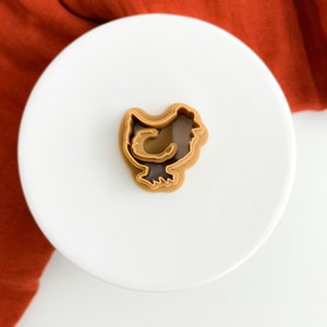 Hen Embossed Polymer Clay Cutter: Farm Animal Earring Tool (26.5 X 24.5 mm)