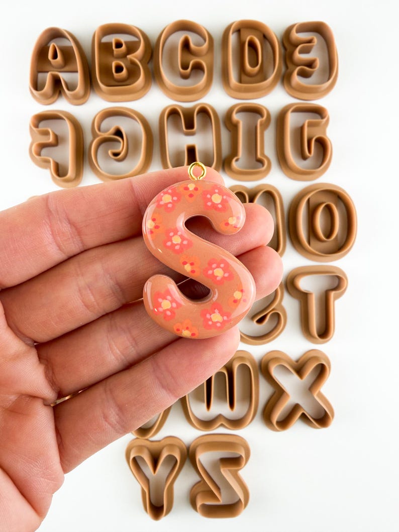 Alphabet Key Chain Bag Tag Letter Cutters Polymer Clay 1.5
