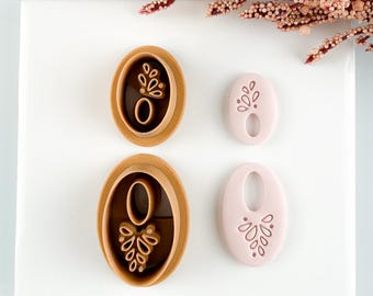 Elizabeth Embossed Floral 3D Printed Trending Polymer Clay Earring Cutter