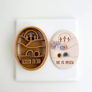 He Is Risen Magnet Christian Organic Polymer Clay Cutter Trending Organic Shape Popular Polymer Clay Cutters Faith Polymer clay supplies