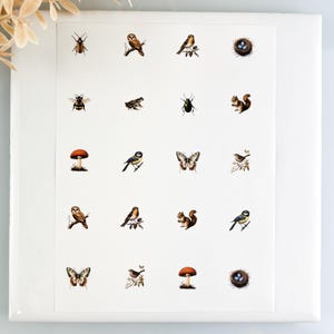 Vintage Woodland - Group 18 Shapes Charm Necklace Polymer Clay Transfer Paper Vintage Woodland Homestead Critter Coffee Trending