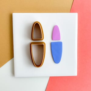 Mae Polymer Clay Cutter Organic Long Arch Shape Clay Cutter Polymer Clay Earring Cutters Earring cutters Polymer clay earrings